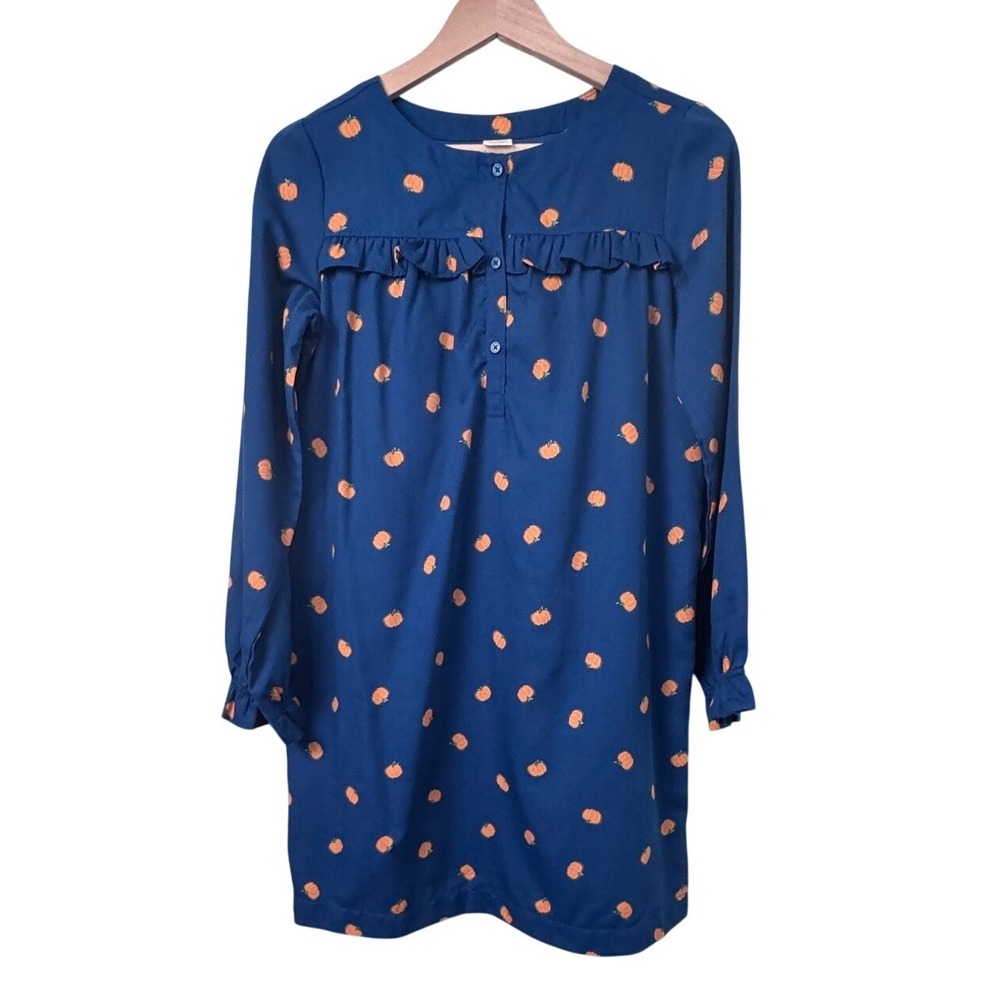 Crewcuts J.Crew Girls XL 12-14 Pumpkin Patch Long Sleeve Dress BJ900